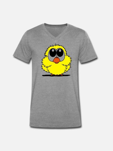 oiseau - T-shirt encolure en V Premium bio Homme - gris foncé chiné