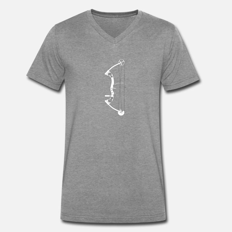 Bogenschießen Compoundbogen - Männer Premium Bio T-Shirt mit V-Ausschnitt - Dunkelgrau meliert
