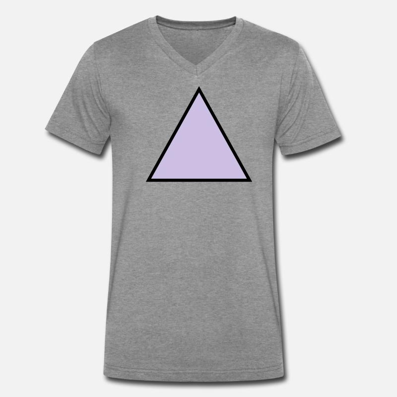 forme de triangle hippie triangle - T-shirt encolure en V Premium bio Homme - gris foncé chiné