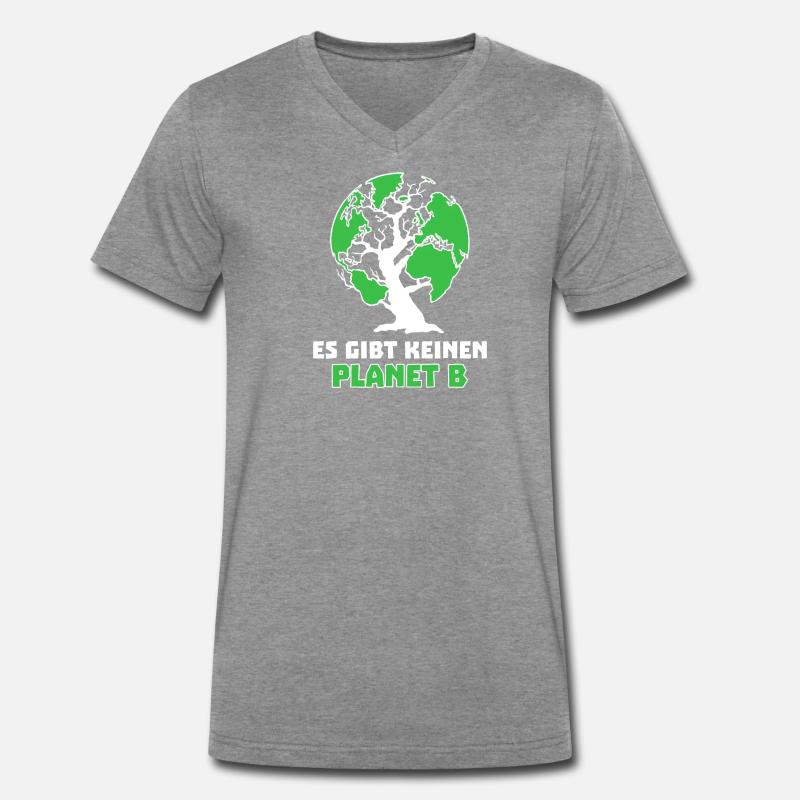 Baum Mutter Erde Planet Umwelt Statement - Männer Premium Bio T-Shirt mit V-Ausschnitt - Dunkelgrau meliert