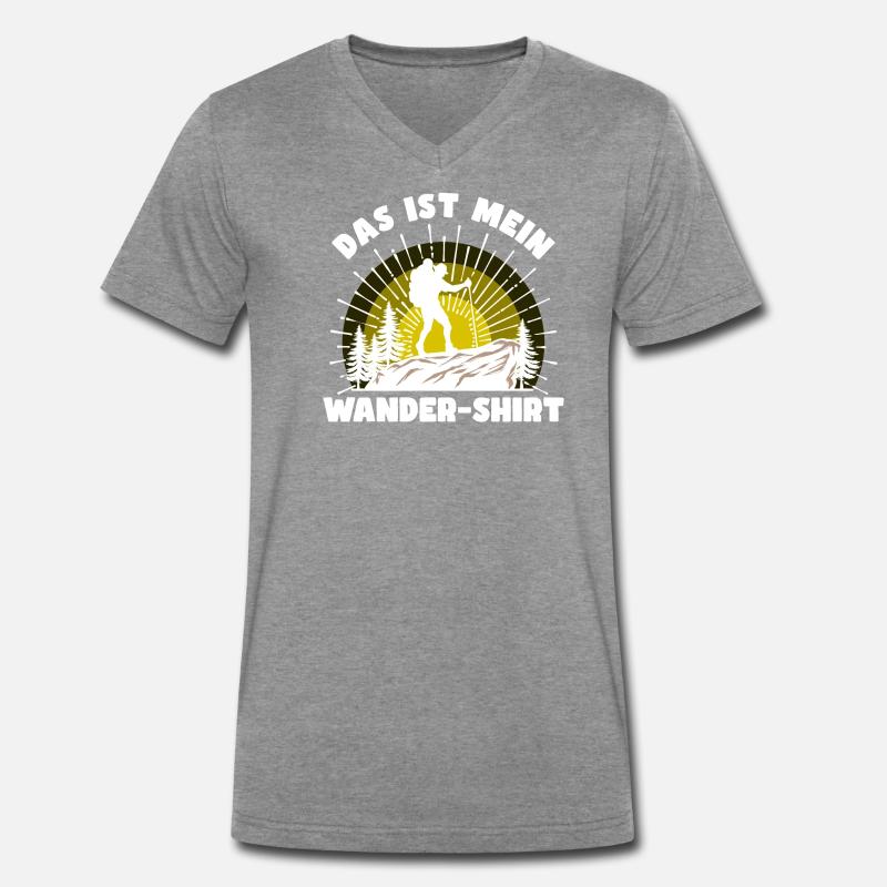 Wandern Statement Bergsteigen Klettern Statement - Männer Premium Bio T-Shirt mit V-Ausschnitt - Dunkelgrau meliert