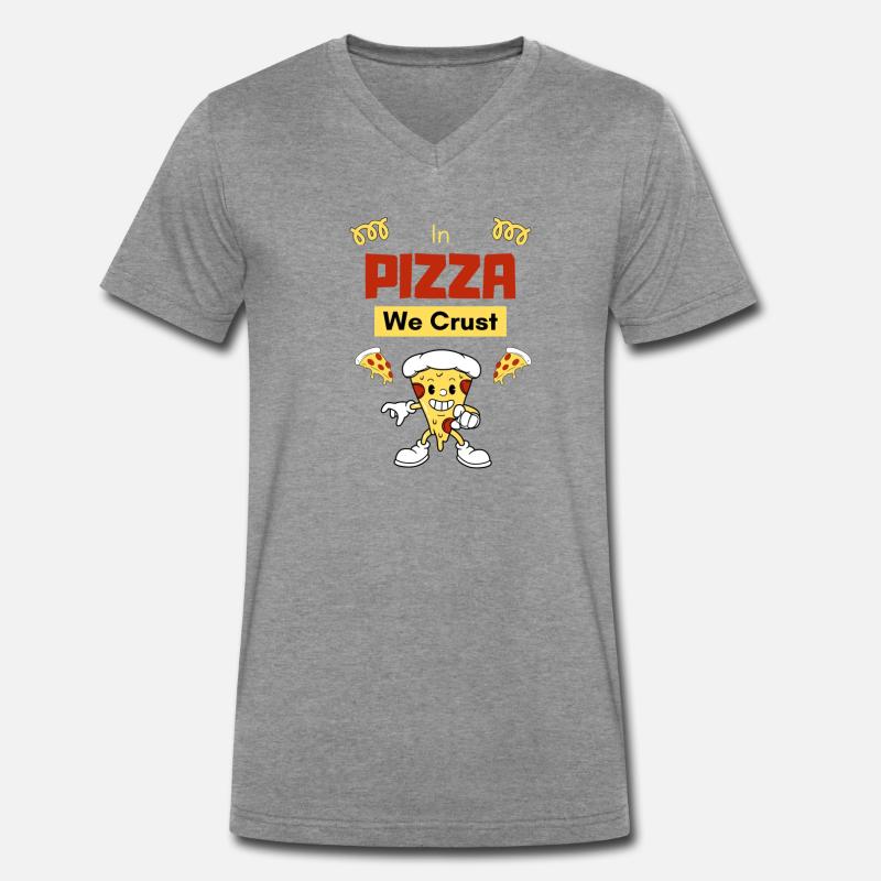 In der Pizza machen wir eine Kruste Männer Premium Bio T-Shirt mit V-Ausschnitt