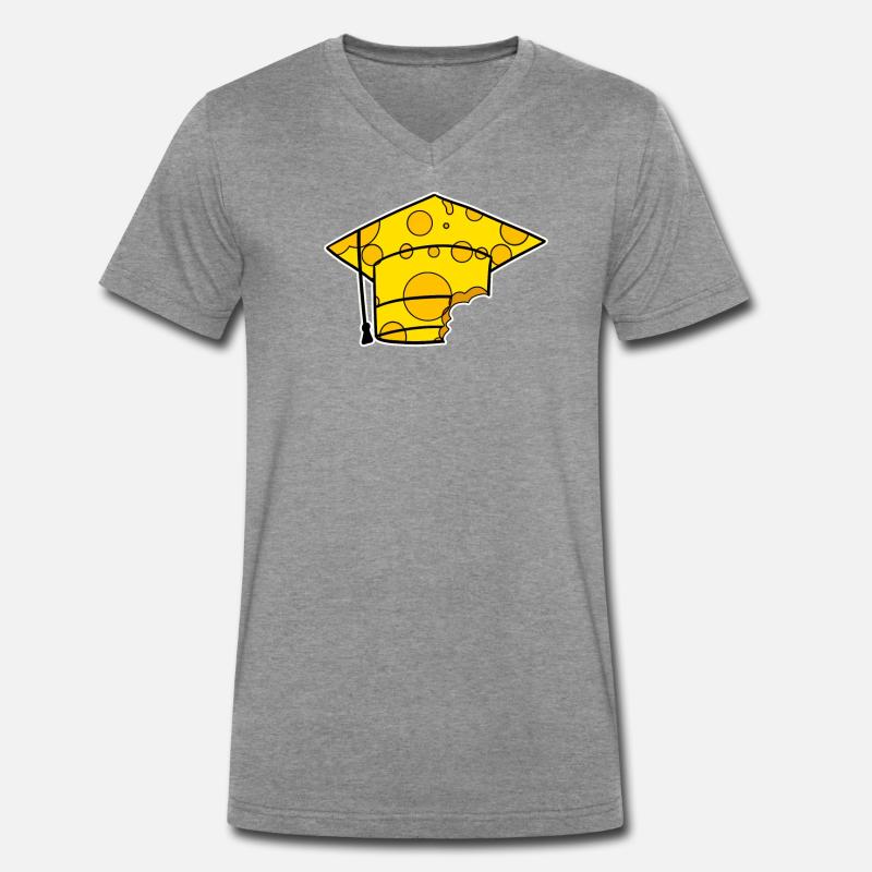 Studium Abschluss Absolventenkappe - Männer Premium Bio T-Shirt mit V-Ausschnitt - Dunkelgrau meliert