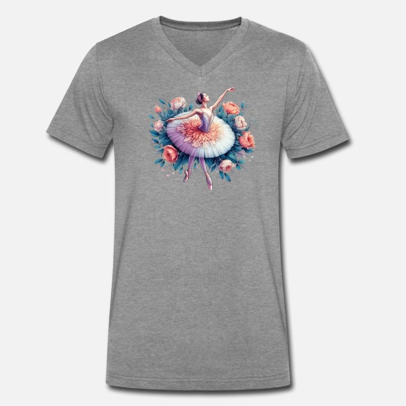 Danseuse de ballet avec tutu T-shirt encolure en V Premium bio Homme