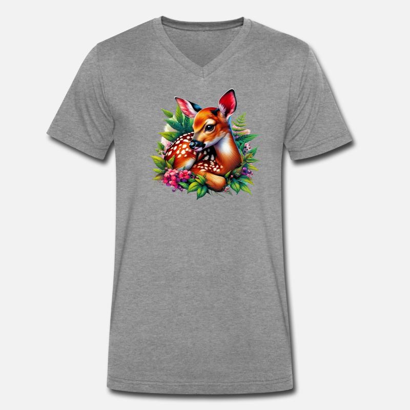 Faon T-shirt encolure en V Premium bio Homme