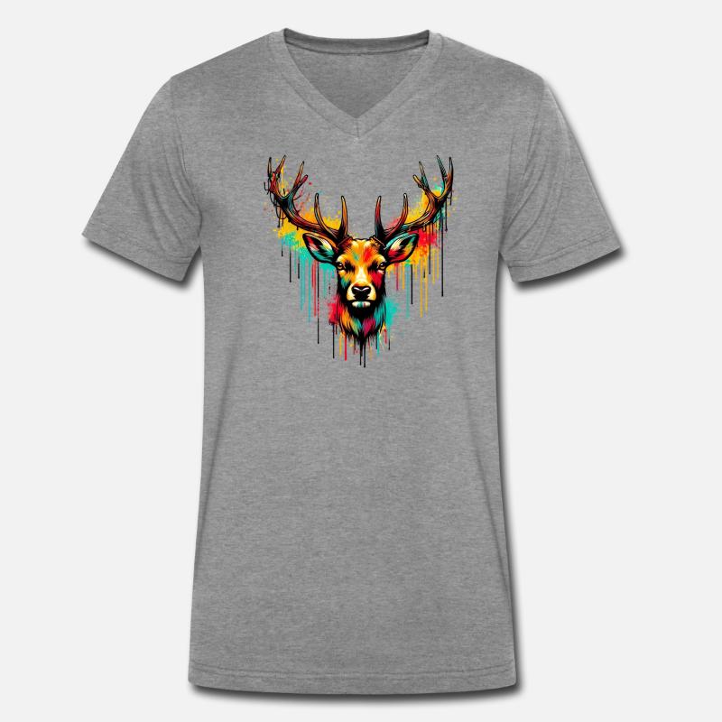 Deer Men's Premium Organic T-shirt with V-neck