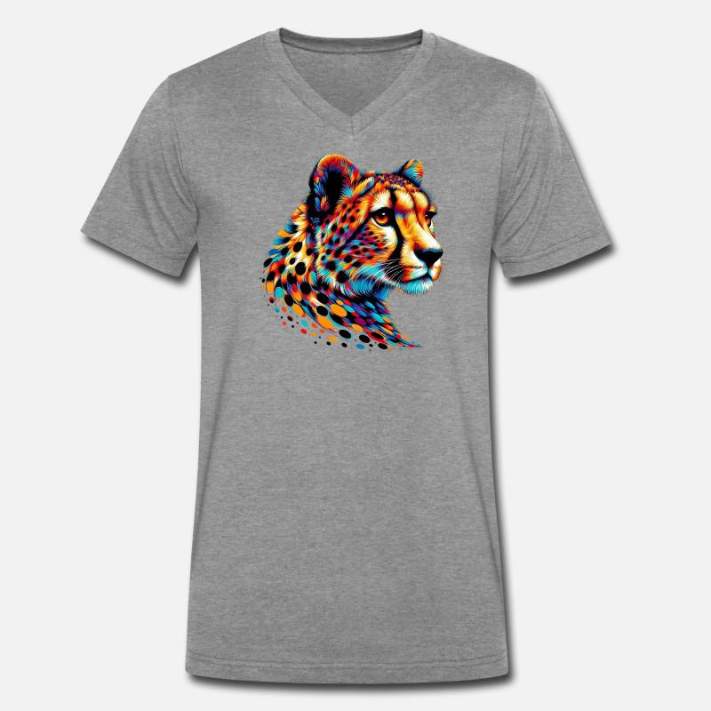 Guépard T-shirt encolure en V Premium bio Homme