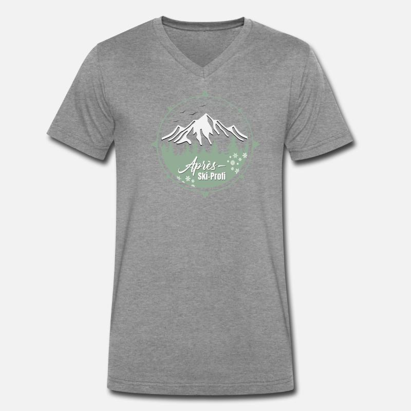 Ski Kompas Mannen Premium Bio T-shirt met V-hals