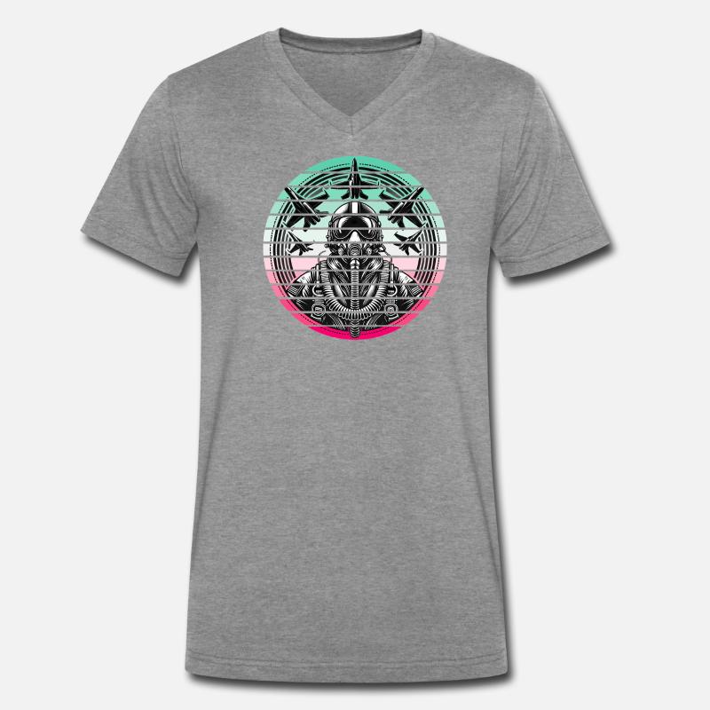 Jet Pilot – Air Force Männer Premium Bio T-Shirt mit V-Ausschnitt