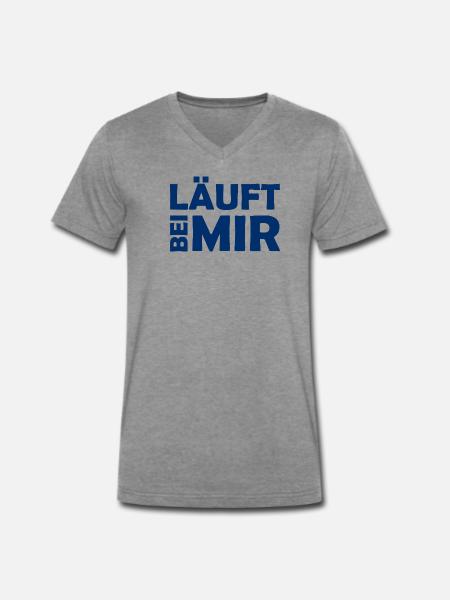 Runs with me - Cool saying - Running - Men's Premium Organic T-shirt with V-neck - dark heather grey