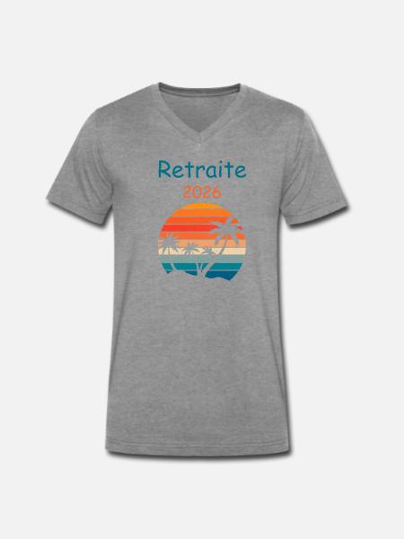 Tropischer Rückzug 2026 - Männer Premium Bio T-Shirt mit V-Ausschnitt - Dunkelgrau meliert
