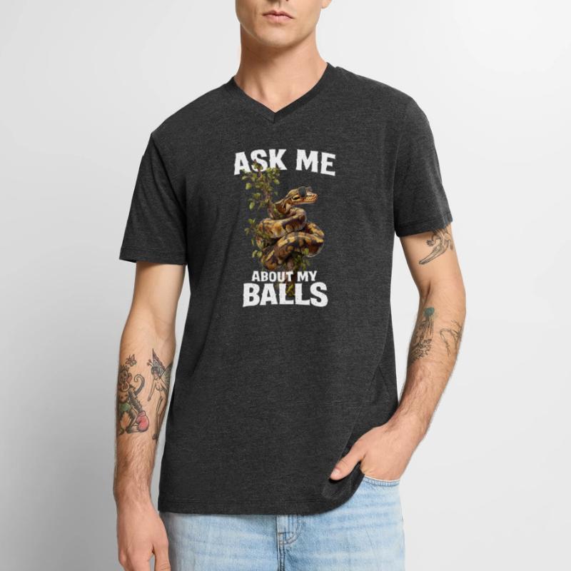 Königspython Schlangen Liebhaber Terrarium Python Männer Premium Bio T-Shirt mit V-Ausschnitt