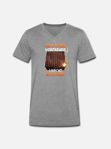 Pyro Feuerwerk Kalender - Männer Premium Bio T-Shirt mit V-Ausschnitt - Dunkelgrau meliert
