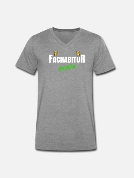 Betriebswirtschaft Fachabitur - Männer Premium Bio T-Shirt mit V-Ausschnitt - Dunkelgrau meliert