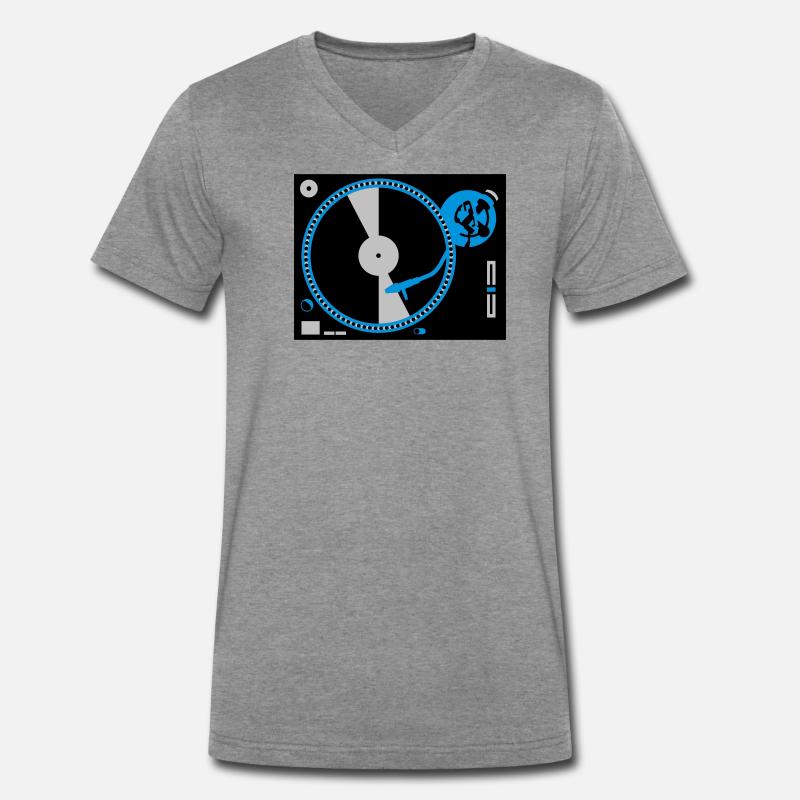 turntables - Men's Premium Organic T-shirt with V-neck - dark heather grey