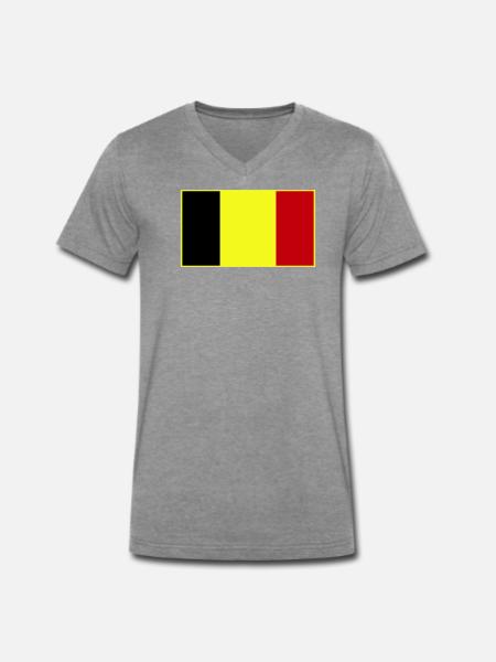 Anpassbare dreifarbige Flagge - Männer Premium Bio T-Shirt mit V-Ausschnitt - Dunkelgrau meliert