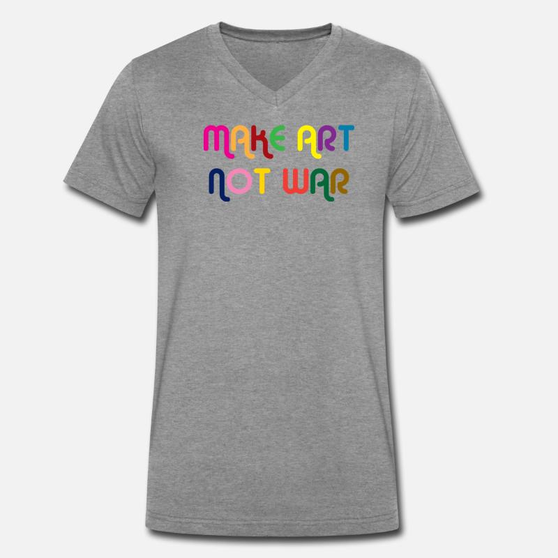 Make Art Not War Männer Premium Bio T-Shirt mit V-Ausschnitt
