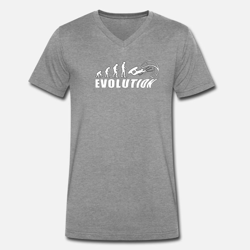 EVOLUTION KITESURF Meer Urlaub Geschenk - Männer Premium Bio T-Shirt mit V-Ausschnitt - Dunkelgrau meliert