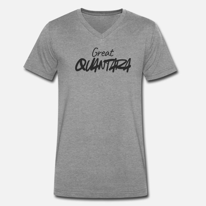 Great Quantity Graffiti Script - Männer Premium Bio T-Shirt mit V-Ausschnitt - Dunkelgrau meliert