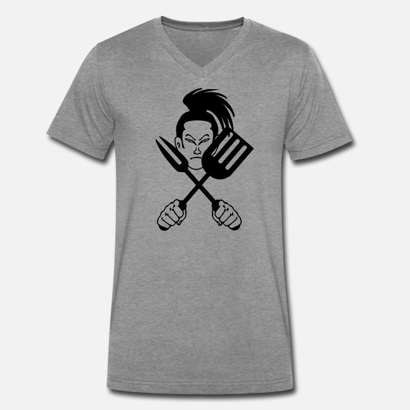 Japanese samurai cook Men's Premium Organic T-shirt with V-neck