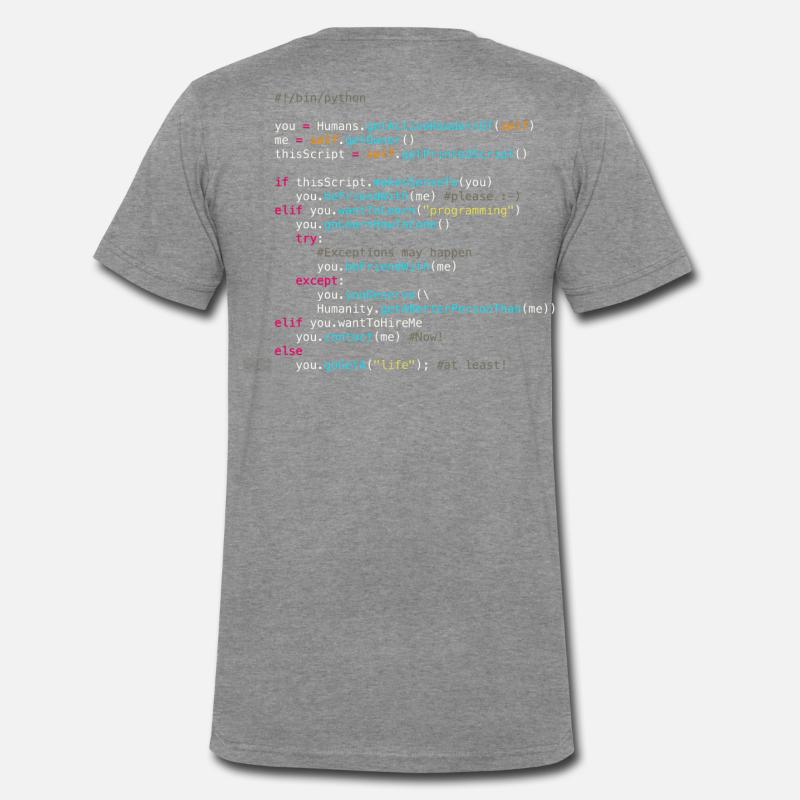 Sei mit Programmierern befreundet (in Python) Männer Premium Bio T-Shirt mit V-Ausschnitt