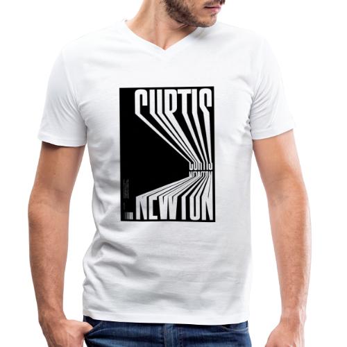 Curtis Newton black&white 3D [black] - Männer Bio-T-Shirt mit V-Ausschnitt von Stanley & Stella