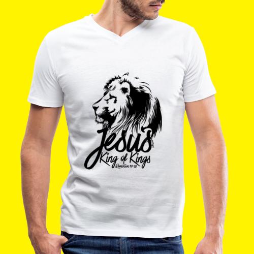 JESUS - KING OF KINGS - Revelations 19:16 - LION - Men's Organic V-Neck T-Shirt by Stanley & Stella