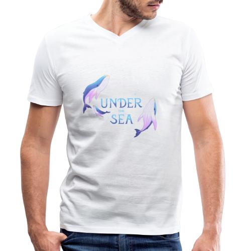 Under the Sea - Les Baleines - Men's Organic V-Neck T-Shirt by Stanley & Stella
