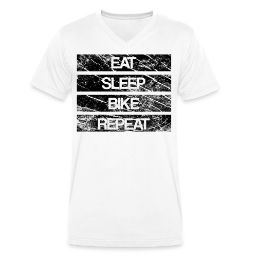 Eat Sleep pyörä toista Käytetty look - Stanley/Stella miesten V-aukkoinen luomu-t-paita