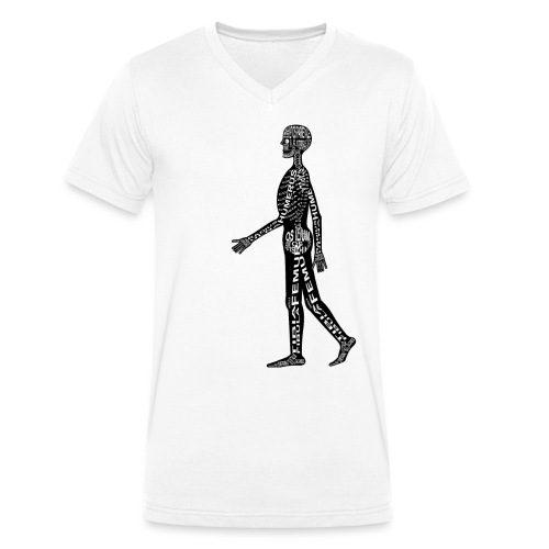 Ludzki szkielet - Ekologiczna koszulka męska Stanley/Stella z dekoltem w serek