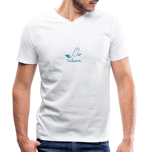logo schrift dunkel aqua frei grau - Stanley/Stella Männer Bio-T-Shirt mit V-Ausschnitt