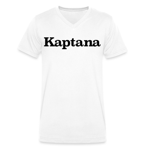 KAPTANA Black Logo - Mannen bio T-shirt met V-hals van Stanley & Stella