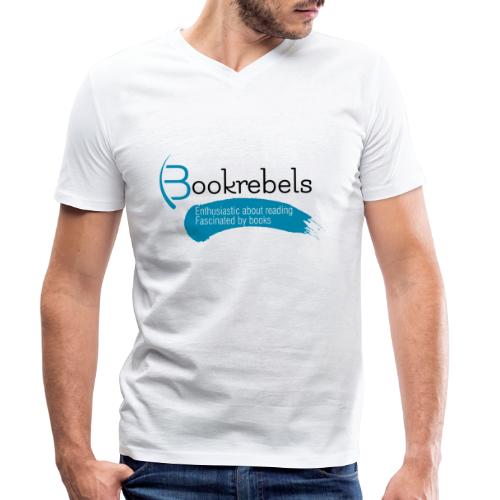 Bookrebels Entuzjastyczny - Czarny - Ekologiczna koszulka męska Stanley/Stella z dekoltem w serek