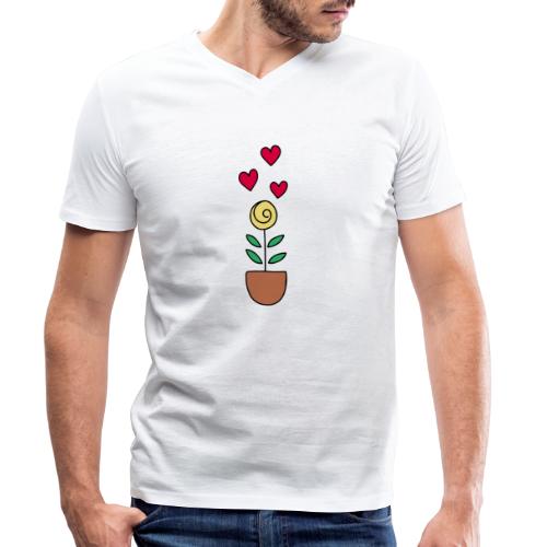Blumentopf - Männer Bio-T-Shirt mit V-Ausschnitt von Stanley & Stella