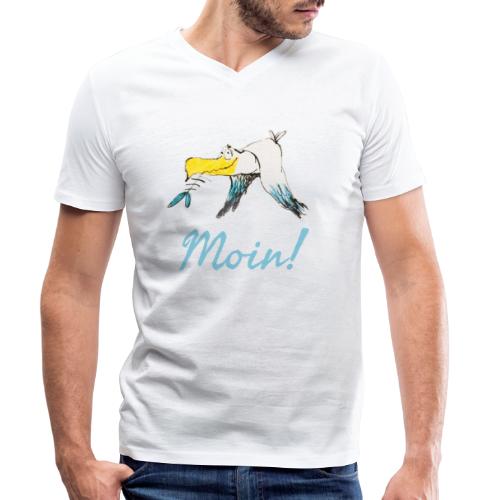 Lustige Moin Möwe von Volker Ernsting - Männer Bio-T-Shirt mit V-Ausschnitt von Stanley & Stella