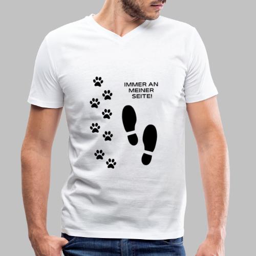 Immer an meiner Seite - Hundemotiv - Hundepfoten - Männer Bio-T-Shirt mit V-Ausschnitt von Stanley & Stella