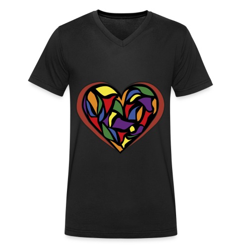 corazón vidrio - Camiseta ecológica con cuello de pico para hombre de Stanley/Stella