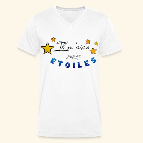 Il m'aime - T-shirt bio col V Stanley/Stella Homme