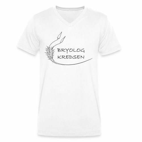 Bryologkredsen - sort logo - Økologisk Stanley & Stella T-shirt med V-udskæring til herrer