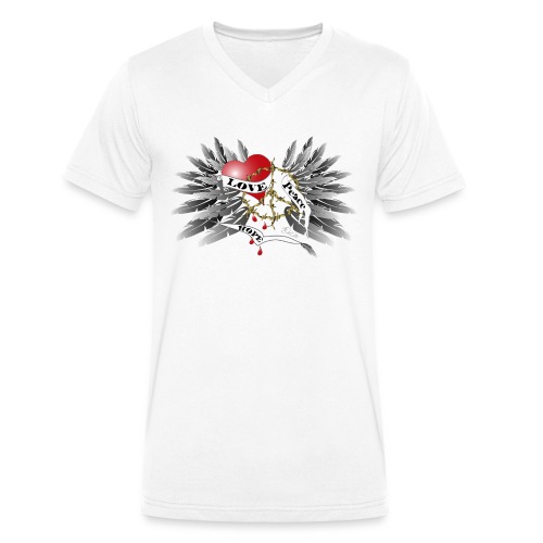 Love, Peace and Hope - Liebe, Frieden, Hoffnung - Stanley/Stella Männer Bio-T-Shirt mit V-Ausschnitt