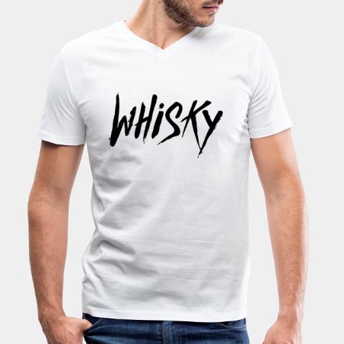 Whisky - Pinsel Schrift - Männer Bio-T-Shirt mit V-Ausschnitt von Stanley & Stella