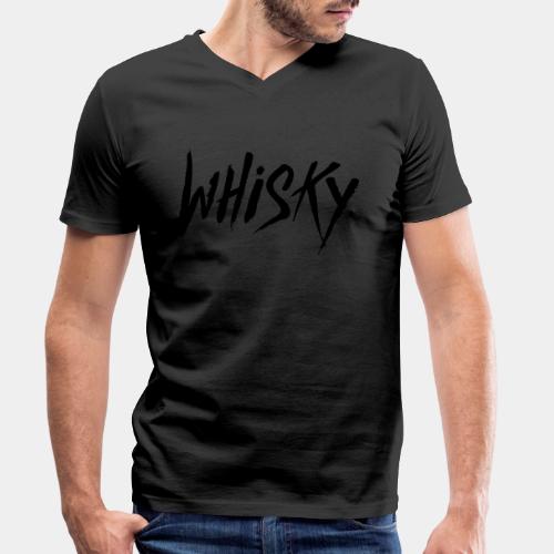Whisky - Pinsel Schrift - Stanley/Stella Männer Bio-T-Shirt mit V-Ausschnitt