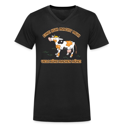 Eine Kuh macht MUH, viele Kühe machen Mühe! - Stanley/Stella Männer Bio-T-Shirt mit V-Ausschnitt