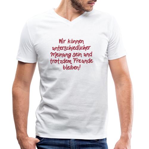 Unterschiedliche Meinung - rot - Männer Bio-T-Shirt mit V-Ausschnitt von Stanley & Stella