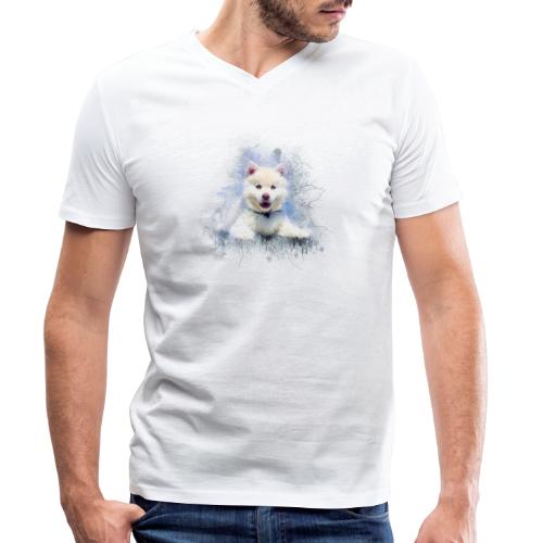 Husky sibérien Blanc chiot mignon -by- Wyll-Fryd - T-shirt bio col V Stanley/Stella Homme