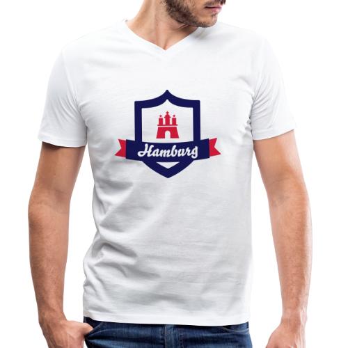 Hamburg Logo - Männer Bio-T-Shirt mit V-Ausschnitt von Stanley & Stella