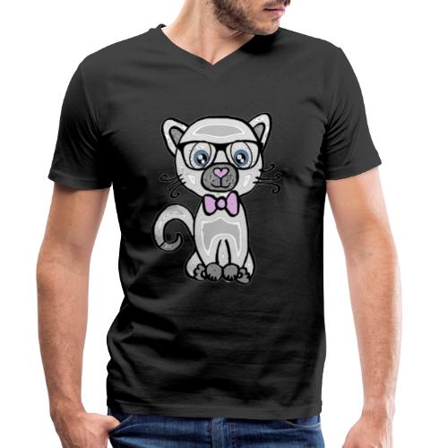 Katze Kätzchen - Stanley/Stella Männer Bio-T-Shirt mit V-Ausschnitt