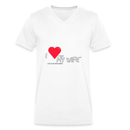 Love my wife heart - Mannen bio T-shirt met V-hals van Stanley & Stella