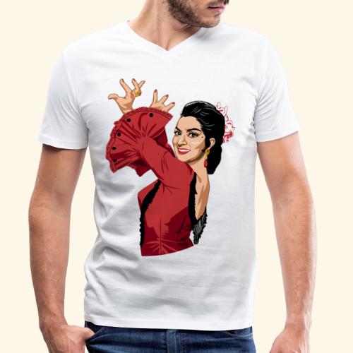 LOLA Flamenca - Camiseta ecológica con cuello de pico para hombre de Stanley/Stella