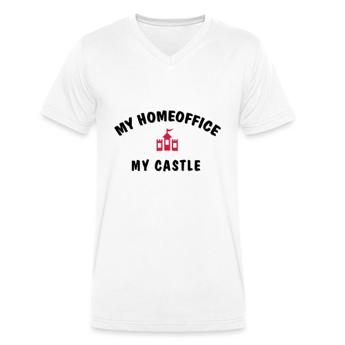 MY HOMEOFFICE MY CASTLE - Stanley/Stella Männer Bio-T-Shirt mit V-Ausschnitt